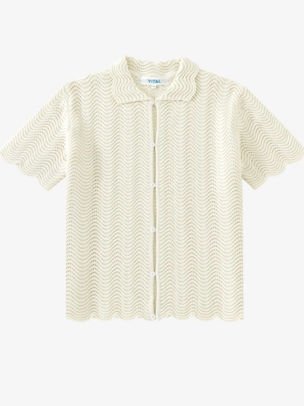 YITAI IVORY SHALE STITCH BUTTON-UP XS